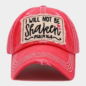 I WILL NOT BE SHAKEN RELIGIOUS BASEBALL CAP FOR LADIES